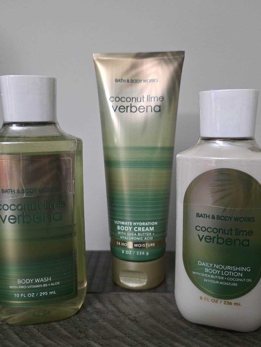 Bath & Body Works Coconut Lime Verbena Body Wash Lotion Cream Holiday Gift Set